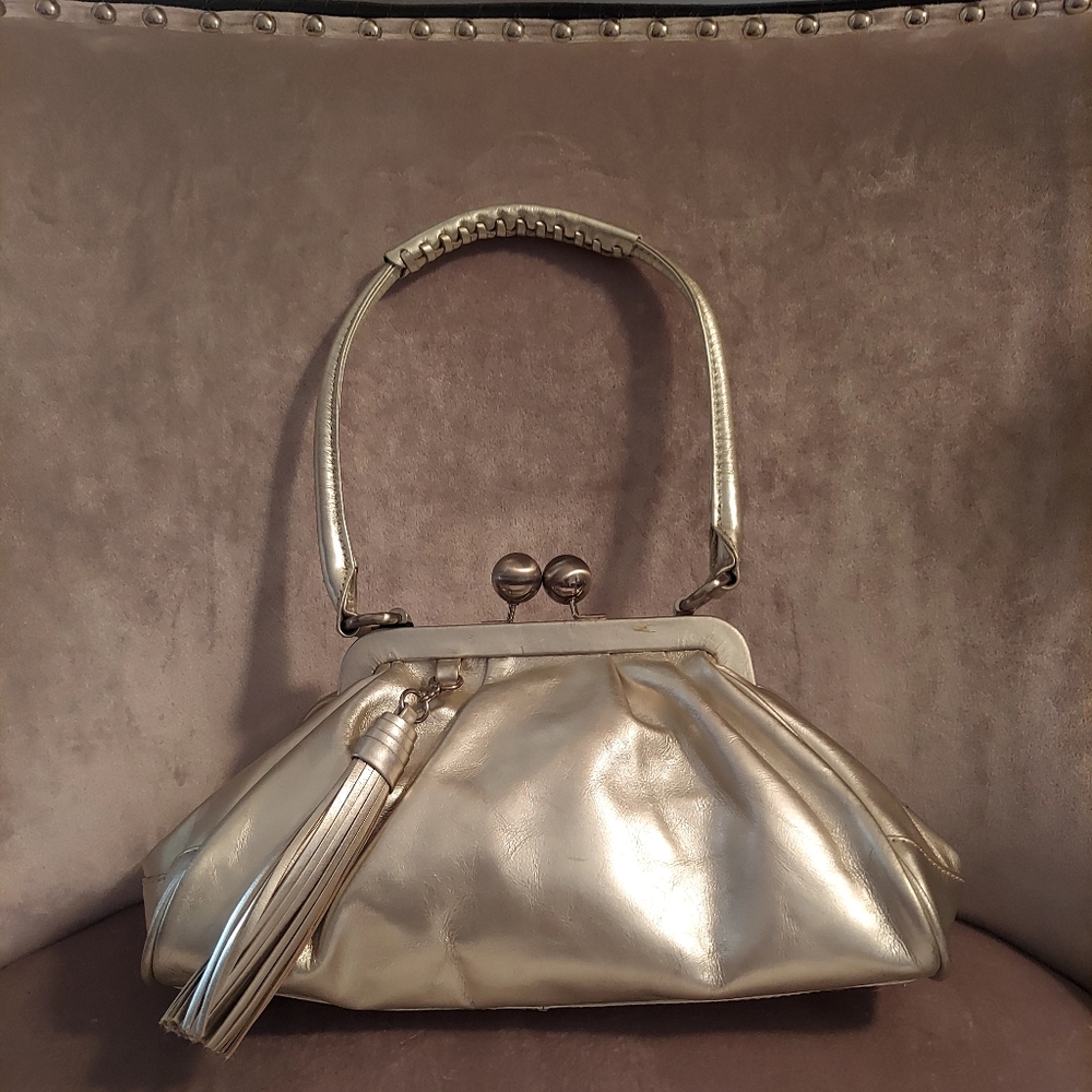 KENNETH COLE Handbag Silver Leather